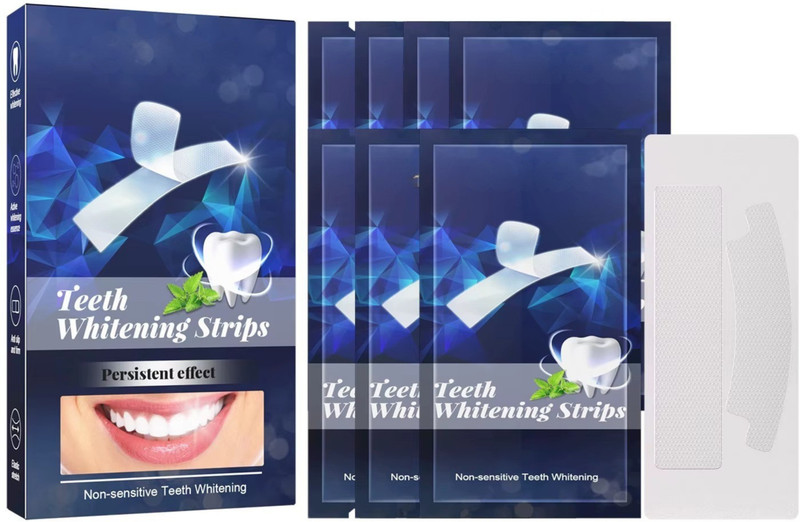 QOZWEID Advanced Professional Teeth Whitening Strips Kit Sensitive free Dental yellow Teeth Wipe(Pack of7)