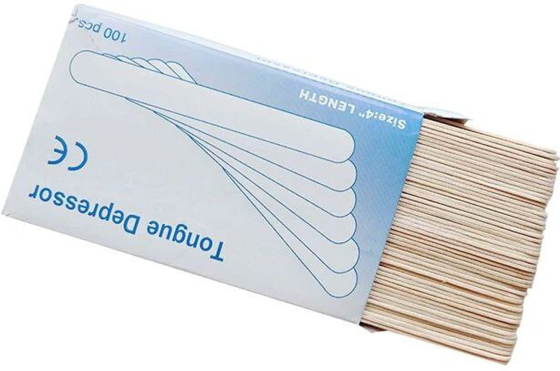 ZELOX Non-Sterile Standard Wooden Tongue Depressor uses Dental clinics, Skin Care Teeth Wipe(Pack of100)