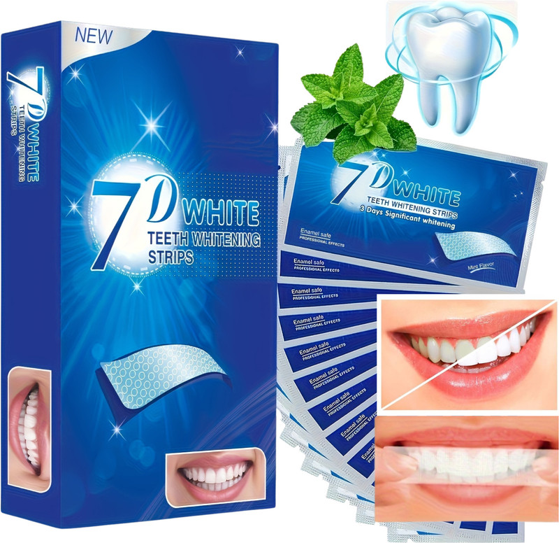 SHOPONIL 7D Teeth Whitening Strips, Brighter Smile Instantly, Stain Remover from Teeth Teeth Wipe(Pack of14)