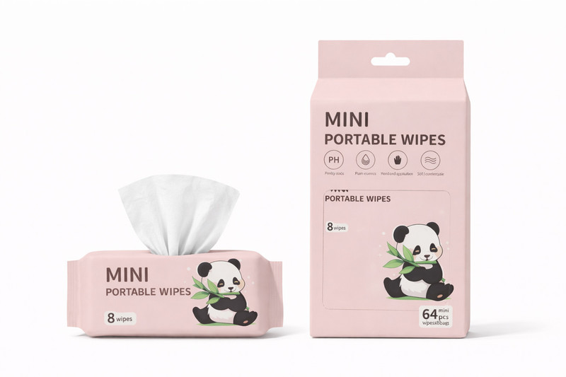 rcomena Mini Wet Wipes Small Size Pocket Pack | Portable Wipes for Women & Baby Teeth Wipe(Pack of64)