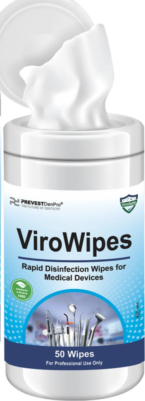 Prevest Dental ViroWipes Use Disinfectant Wipes for Medical Devices(50 Wipes (10x15) Teeth Wipe(Pack of100)