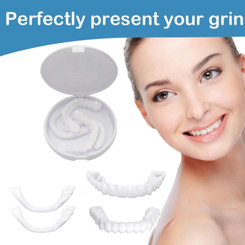 LAYYIN MART Teeth Temporary Fake Teeth Snap On Top and Bottom , Fix Confident Smile Teeth Wipe(Pack of1)
