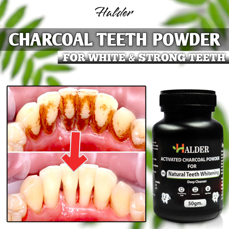 HALDER Ayurvedic Teeth Whitening Powder For Clean Yellow Stain (50 g) Teeth Wipe(Pack of1)