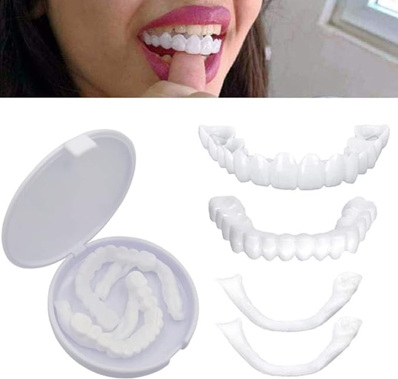 LAYYIN MART Top and Bottom Broken and Missing Tooth Snap on Instant & Confidence Smile Teeth Wipe(Pack of1)