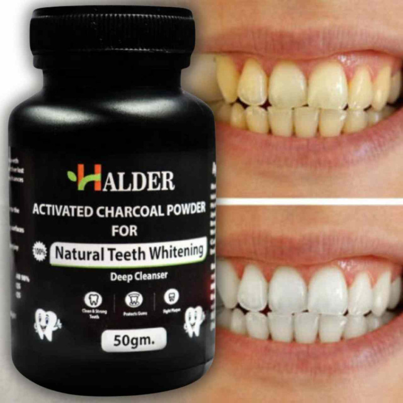HALDER Phillauri Charcoal Powder For Gutkha Stain and Yellow Teeth Removal 50GM Teeth Wipe(Pack of1)