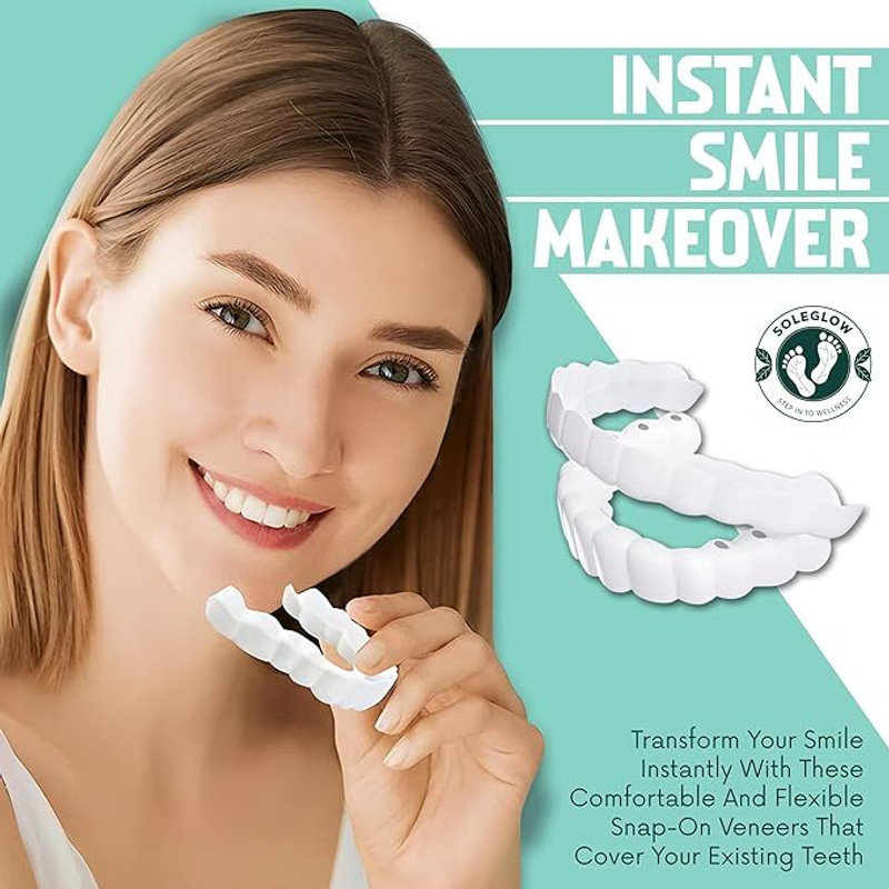 VT ENTERPRISE Instant Smile Snap On Teeth Temporary Fake Teeth Cover Removable Dental Cover Teeth Wipe(Pack of2)