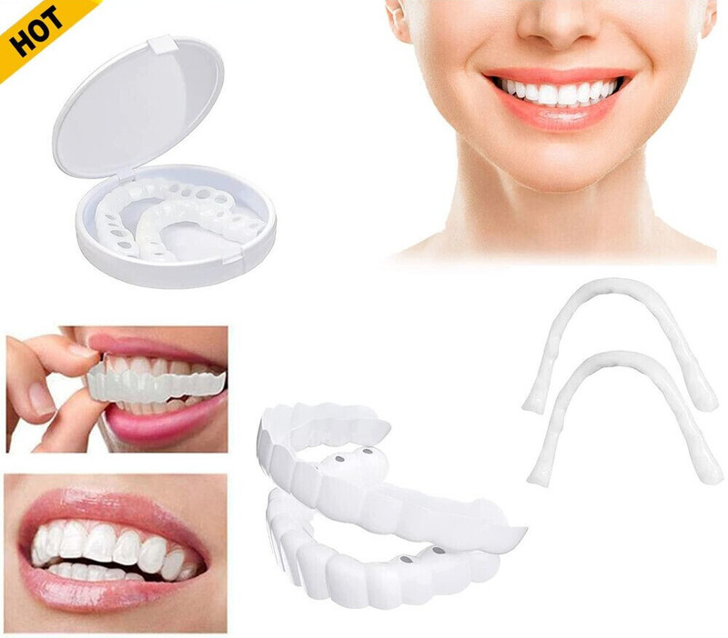 DKVilla Smile Fake Teeth Upper and Lower Dental Veneers Dentures Teeth Cover Teeth Wipe(Pack of1)
