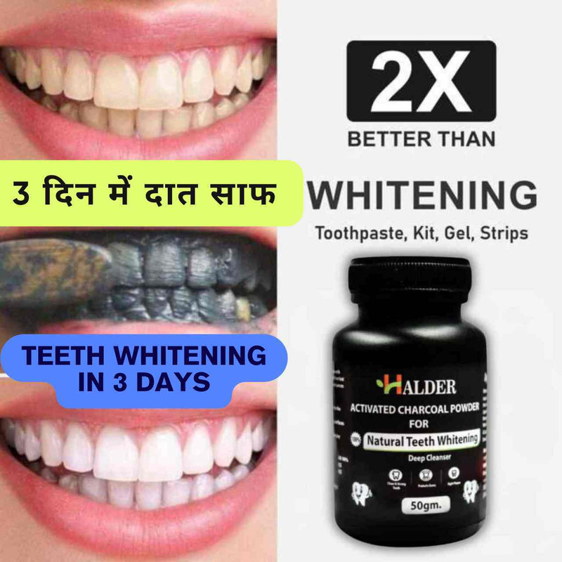 HALDER Teeth Whitening Powder, Brightening Teeth, Gutka Pan Stain Remova 50gm Teeth Wipe(Pack of1)