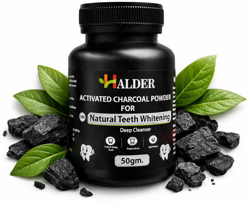 HALDER , With Activated Charcoal For Yellow Teeth & Bad Breath 50gm Teeth Wipe(Pack of1)