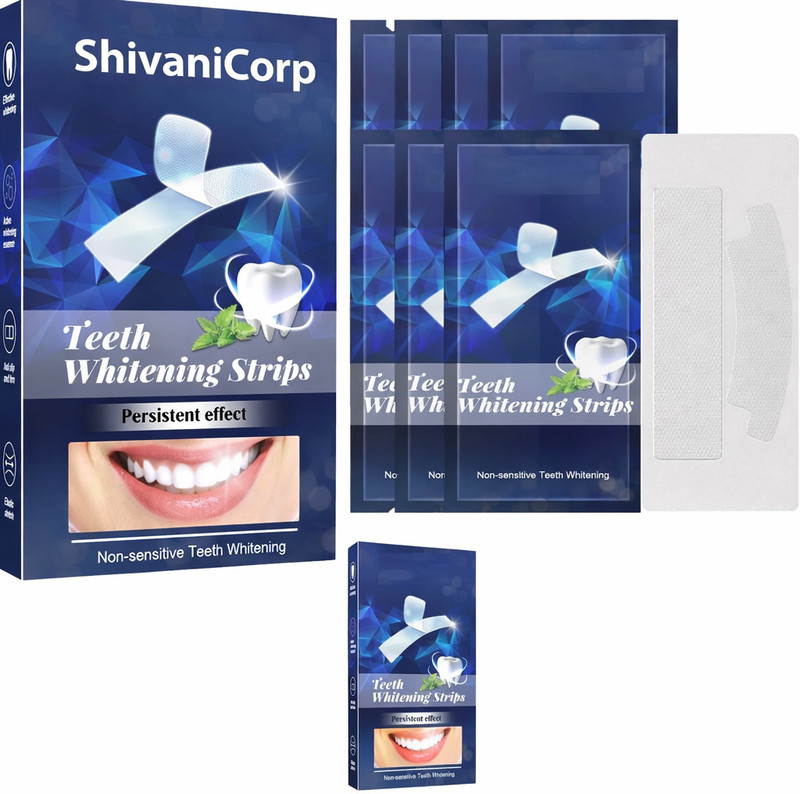 SHIVANICORP teeth whitening stirps|GentleforSensitiveTeeth,ProfessionalEffect to RemoveStain Teeth Wipe(Pack of14)