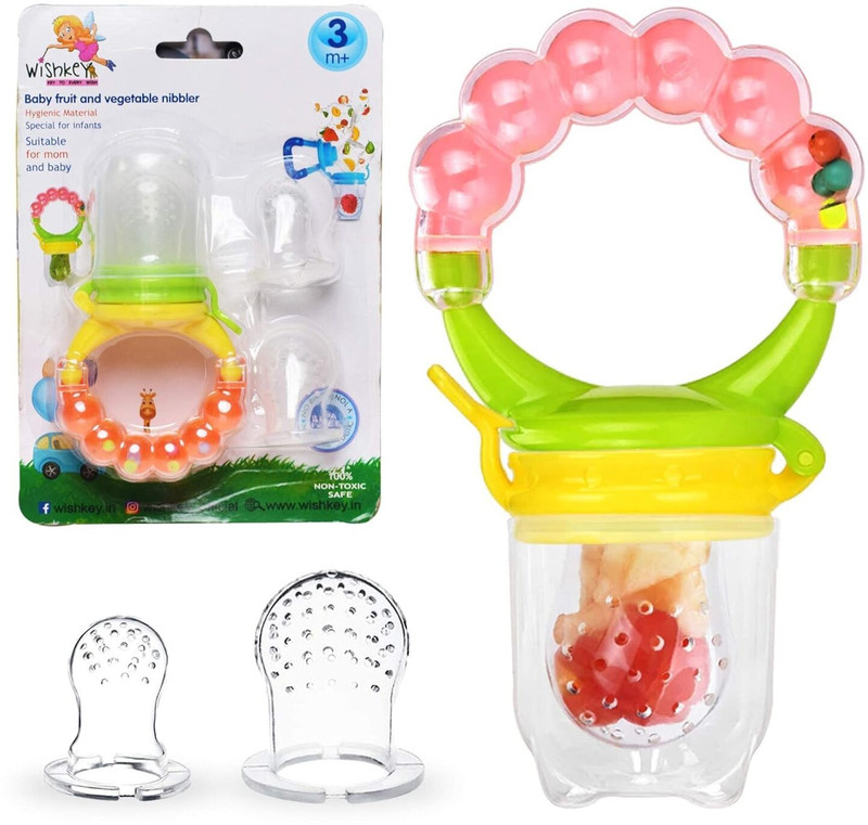 CRESCENT Soft Silicone Fruit Teethers for Babies|Safe -100% BPA-Free Teether Set Feeder(Multicolor)