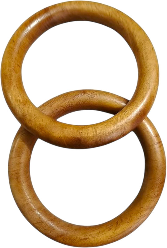 NEOSPACE Wooden Baby Teether, Natural Wood Ring and Stick, Non-Toxic Chemical Free Soother(2-Ring,)