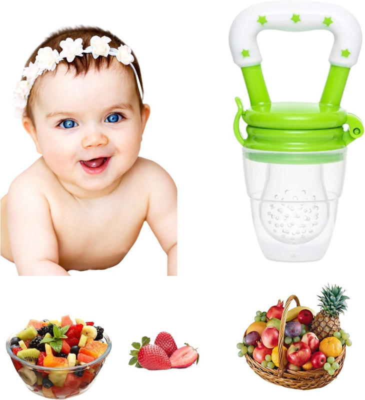 Samite BPA-Free Silicone Food Nibbler Ideal for First Foods and Teething - Silicone, Plastic(Green)