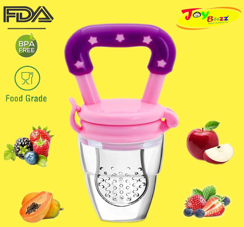 Joy Buzz Pacifier Food Feeder Silicone Fresh Fruit Nibbler Feeding Safe Kids Supplies Feeder(Purple)