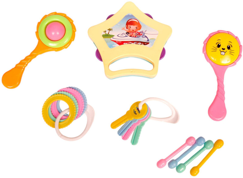 Virti Mini Me Colourful Toys for Newborn Baby - Set of 6 Teether(Multicolor)
