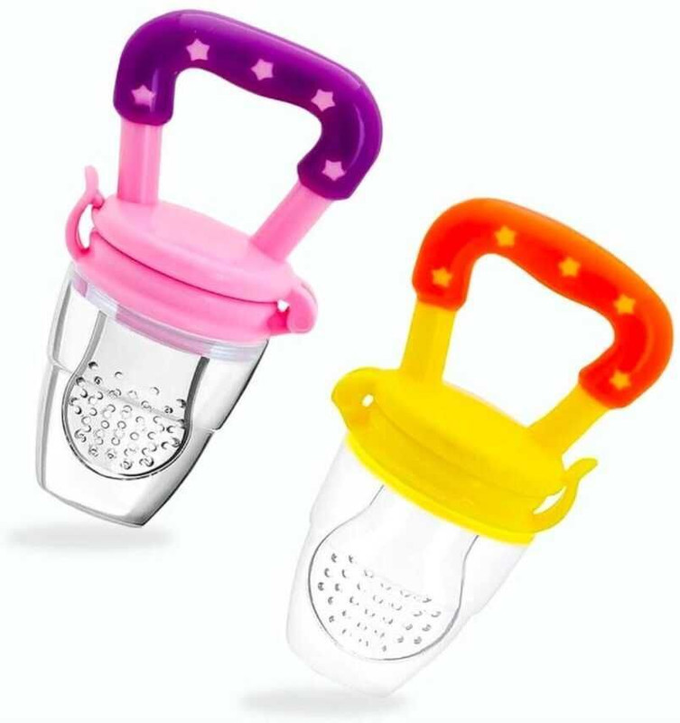 PENIOSOFT Soother for Babies Pacifier for Newborn Baby Silicone Fruit and Juice Feeder Feeder(Pink , Yellow)