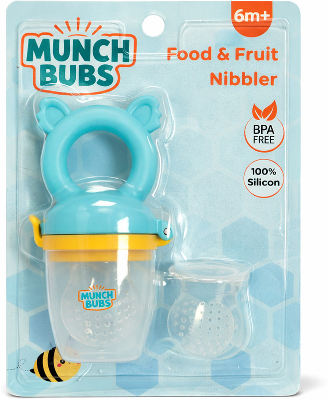 munch bubs Silicone Food & Fruit Nibbler Feeder Teether and Feeder(Multicolor 1)