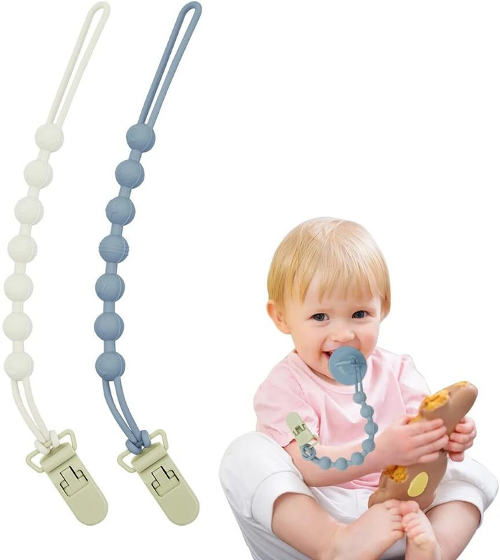 maycreate Silicone Pacifier Clip Chain BPA Free Teether Baby Soother Strap Anti Lost Toy Soother(Multicolor)
