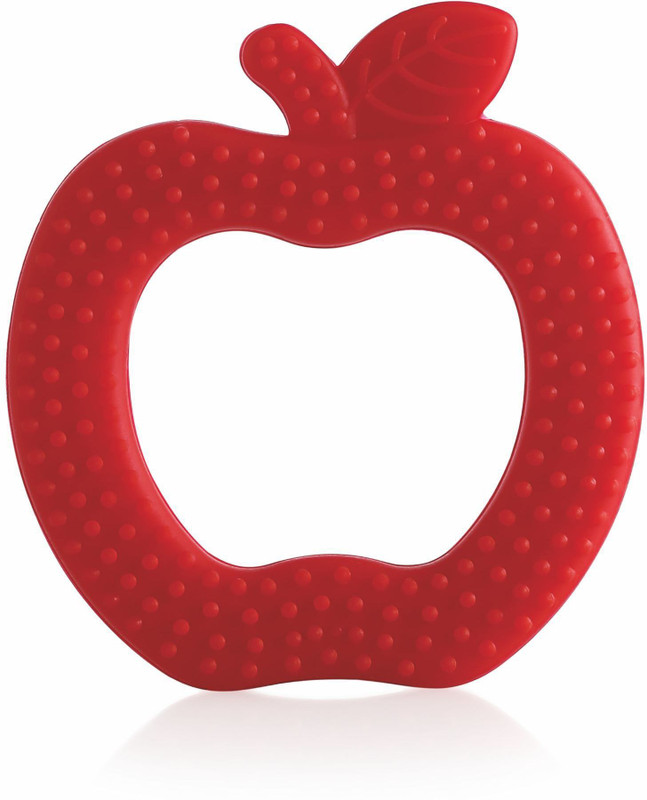 Beebaby Apple Shape Soft Silicone Teether for Baby with Carry Case, BPA Free, 3M+, Red Teether(Apple - Red)