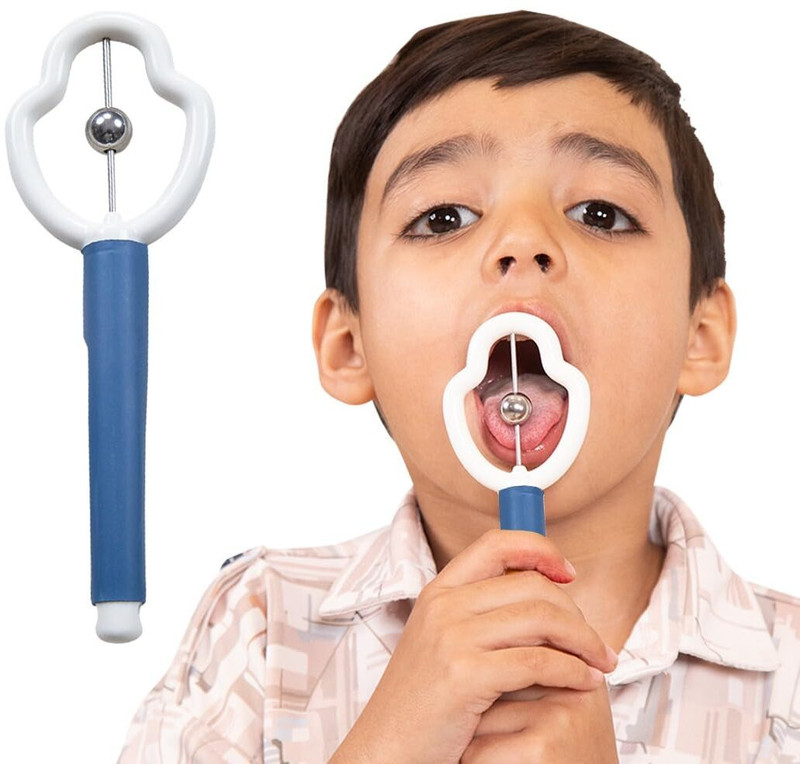 abley's Blue Tongue Exercise Tool - Clinical Oral Motor Trainer Teether(Blue)