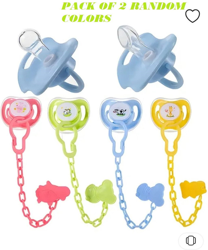 krishav Soother with Holder Chain, Safe for Babies, Convenient and Durable, BPA-Free Soother(Multicolor)