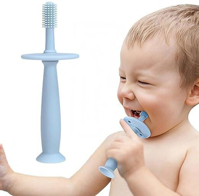 ZIVINI Food Grade Silicone, Tooth Brush Design, Teether(Multicolor)