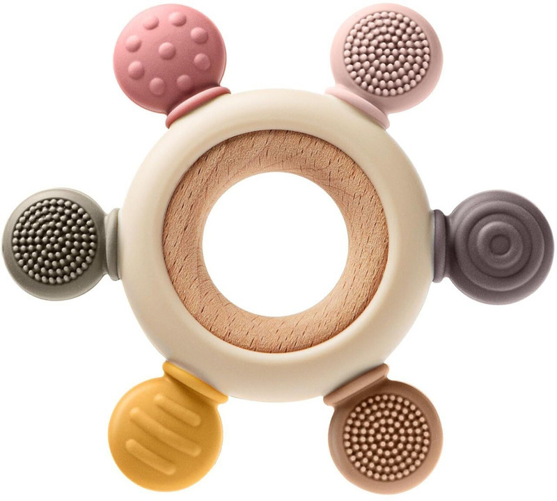 Whipbird Silicone Teether for Babies 3+ Months, BPA Free, Infant Toys for Teething Relief Teether(Multicolor)