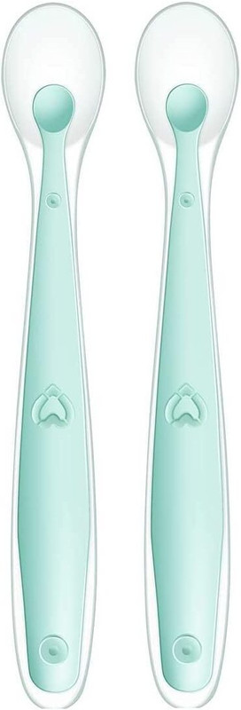 XIIAA Soft Silicone Tip Spoons Teether and Feeder(Green)