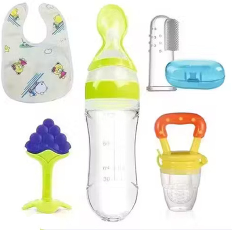 WAHIRA BABY FEEDING COMBO PACK OF 5 - SILICONE(Multicolor)
