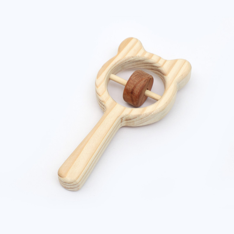 opatoys Wooden Bear Rattle (1 Pieces) Rattle(Brown)