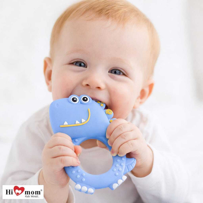 hii mom Silicone Teether Food Grade for Baby Teething Toys for Babies & Toddlers Helps Teether and Feeder(Mint Green)