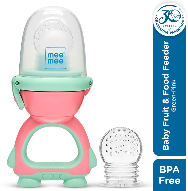 MeeMee Baby Pacifier Fruit & Food Nibbler With Extra Mesh, BPA Free Pacifier Soother, Feeder(Green, Pink)