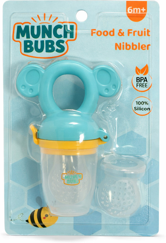 munch bubs Silicone Food & Fruit Nibbler Feeder Teether and Feeder(Multicolor 4)