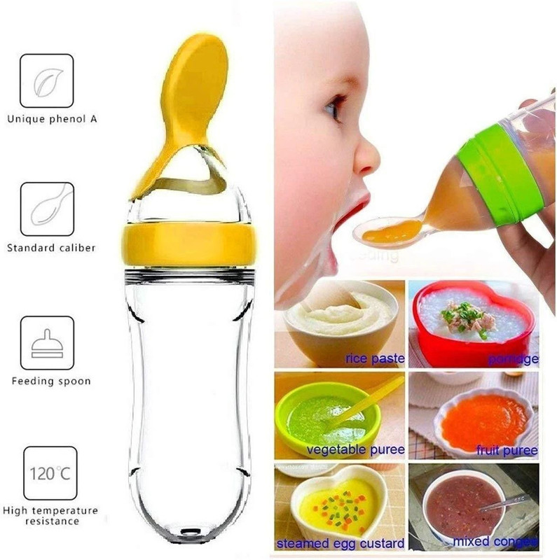 CROSAL SpoonFeeder90ml Teether and Feeder(Yellow)