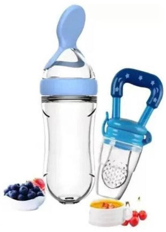 kli Baby Spoon Feeder n Fruit Feeder Combo Pack Of 2 Feeder(Blue)