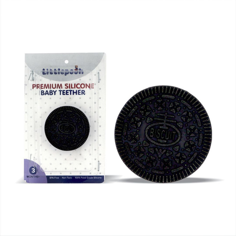 Littlepooh Oreo Cookie Shape| Food Grade Bpa-Free| Infants 3–12 Months Teether(Chocolate)