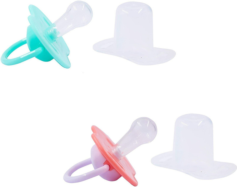 Lilz caress Non-Toxic BPA-Free Silicone Safe and Flexible Soft Nipple Baby Pacifier - Pack of 2 (EL-02) Soother(Multicolor)