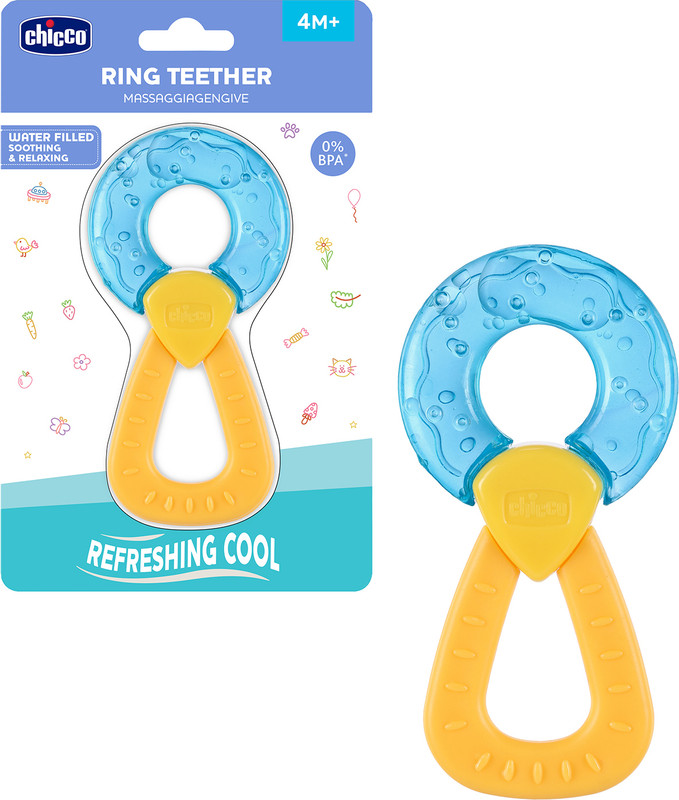 Chicco Refreshing Ring Handle 4 Months+ Teether(Blue)