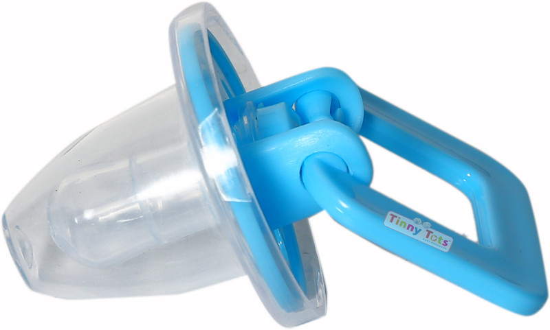TINNY TOTS Premium Quality Soft Silicone Baby Pacifier Nibbler Feeder Teether Soother(BLUE PACI)