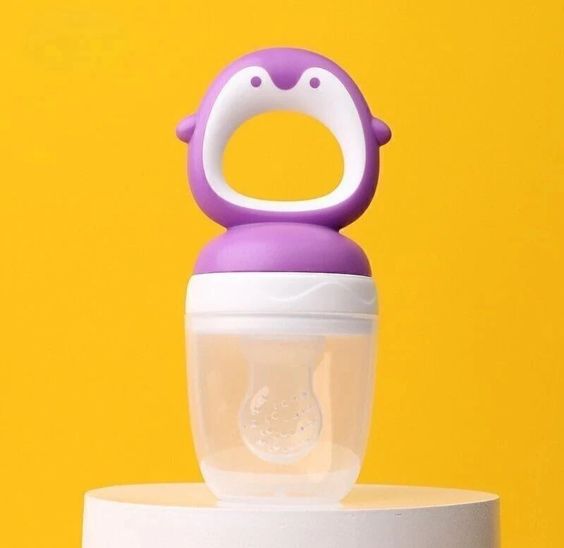 THE LITTLE BUNNY HOP IN STYLE Fruit feeder nibbler soft silicone mesh baby pacifier Feeder(Purple)