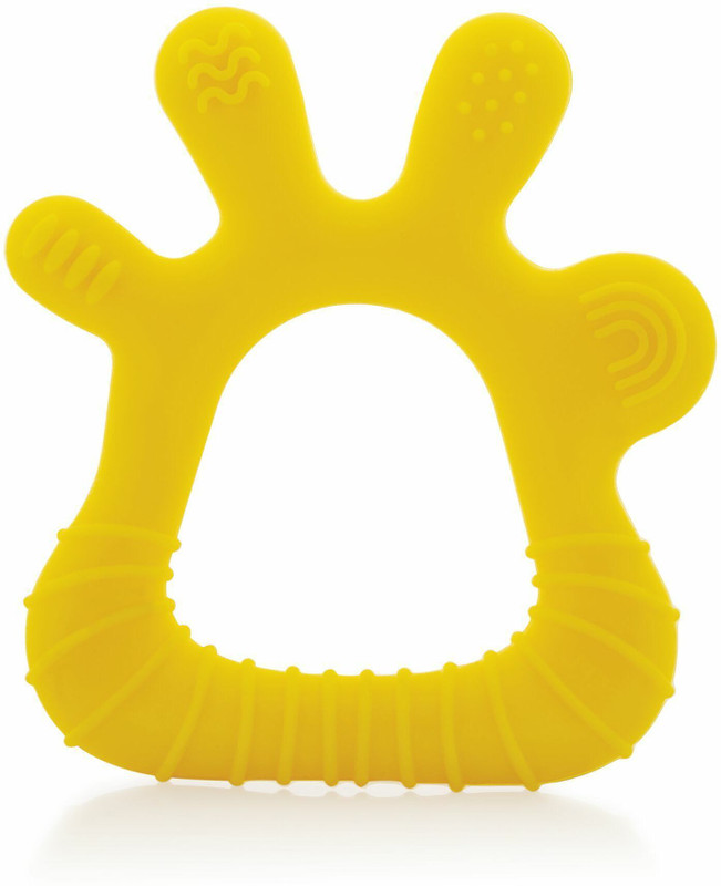 Beebaby Finger Shape Soft Silicone Baby Teether with Storage Case, 100% BPA Free, 6M+ Teether(Finger - Yellow)