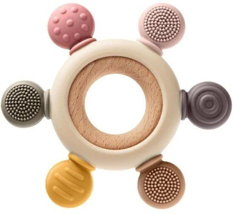 Spira Teething Toys For Babies, Baby Teethers Toy Ring Silicon, Grasping Toy Soother(Multicolor)