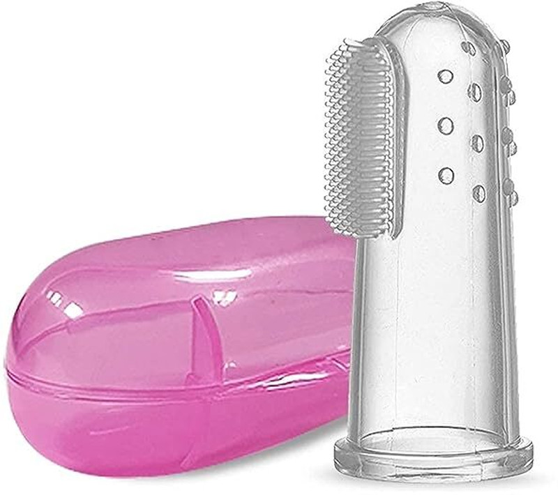 jaisvik Transparent Silicone Finger Brush Tongue Cleaner for Baby Ultra Soft Toothbrush