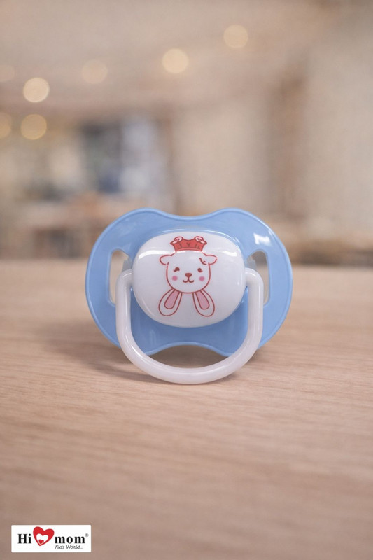 HI MOM Baby Pacifier Soother with Handle BPA-Free Infant Nipple Soother Soother(Blue)