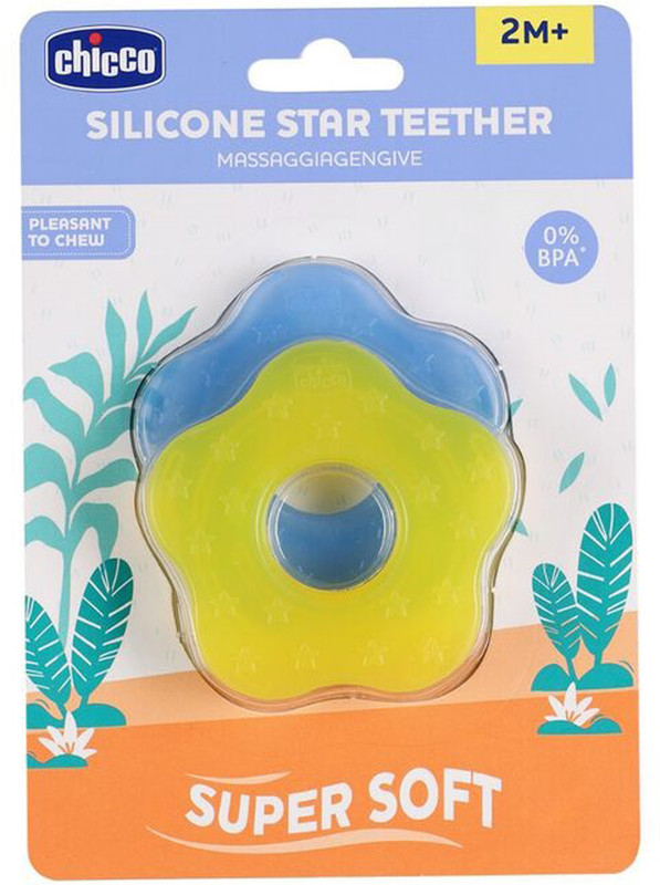 Chicco Super Soft Teether 2 months Plus Blue & Yellow Teether(Blue & Yellow)