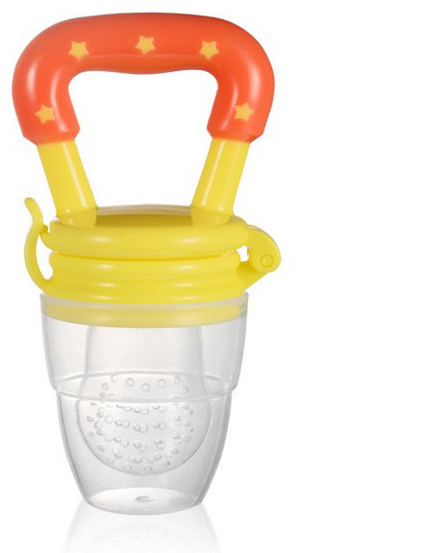 THE LITTLE BUNNY Baby Fruit Nibbler Pacifier And Teether Nipple Feeder(Yellow)