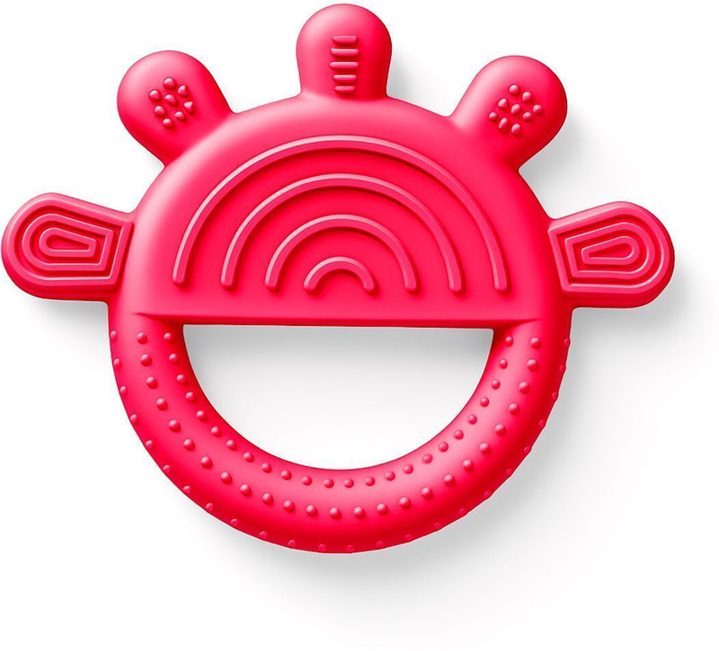 EIGHT OWL Teether For 6 to 12 Months Baby For Soothe Gums| Non-Toxic,BPA Free, Smooth Baby Teether(Red)