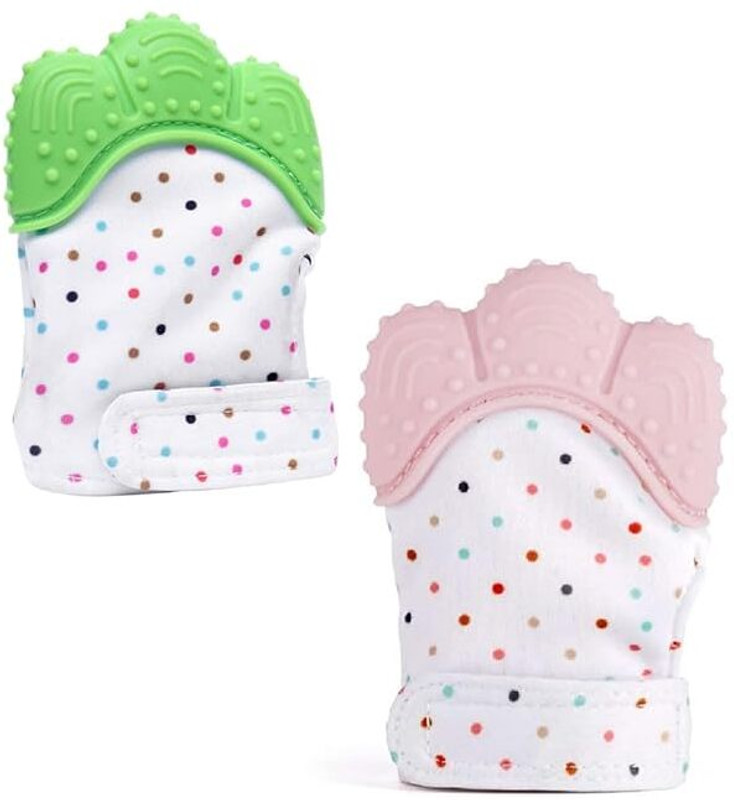 goyyoo Teething Mittens Gloves - Parrot & Teething Mittens Gloves-Pack of-2 Teether(Multicolor)