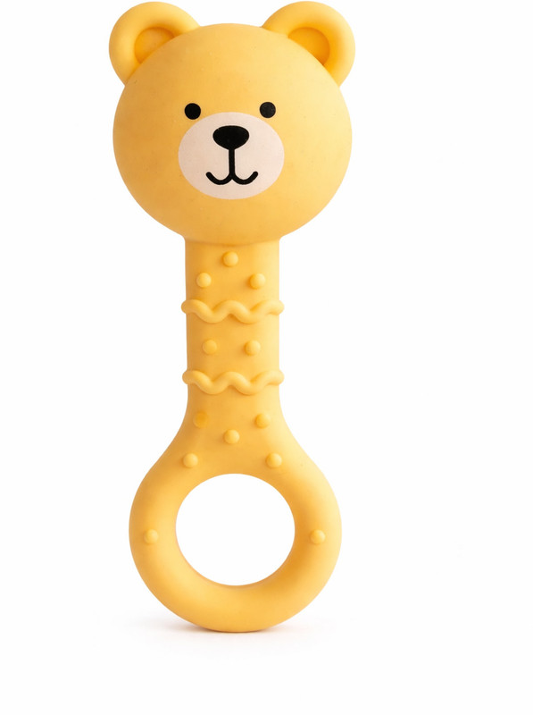 MSNB Baby Teether Silicone Rattle Toy BPA Free Gum Massager for Infants Teether(Yellow)