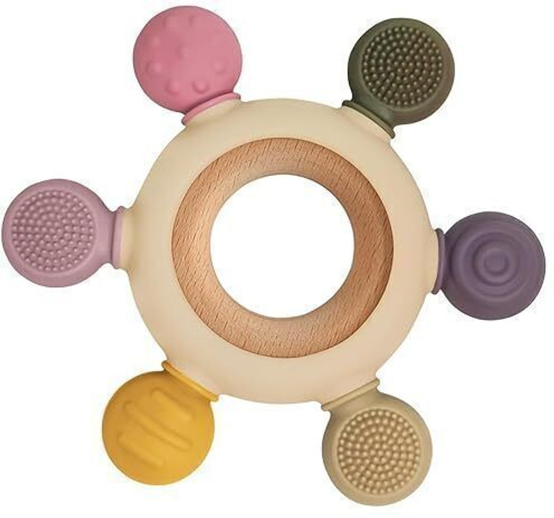 NBUKT Baby Teething Toys Silicone Teethers BPA Free Silicone Rudder Teether(Multicolor)